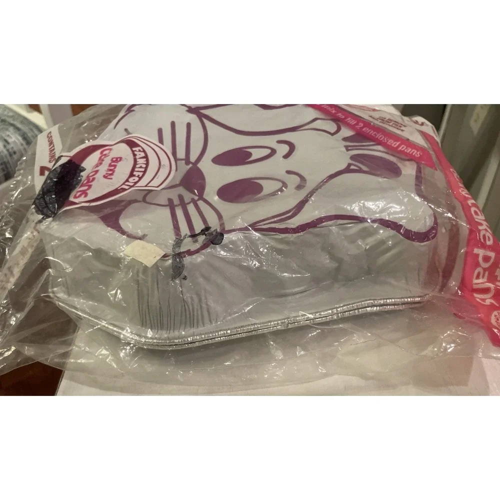 Vintage Set Of 2 Fancifoil Aluminum Foil Easter Bunny Cake Pans‎ USA New In Bag